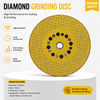 Disque diamanté brasé industriel à motif étoilé, double face, pour la découpe et le meulage de pierre, marbre, granit, compatible OEM