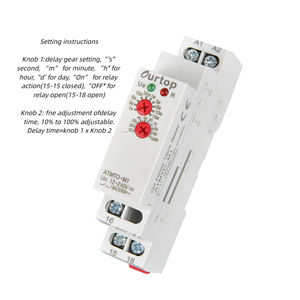 Schützende Ourtop Din Rail <span class=keywords><strong>AC</strong></span>/DC12V-24V-Verzögerung am Relais Zeit verzögerung schalter Relais China Brand Relay - Product Image 4