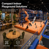 Parque Infantil Urbano de Juego de Roles con Detalles Naranjas, Mercado de Simulación, Paneles Sensoriales, Piscina de Bolas, Certificado ASTM EN1176, Proyecto para Museos