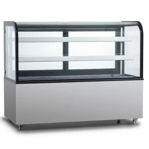 Peralatan pendinginan tampilan kue kulkas Freezer Bakery berdiri pajangan kue sejuk dengan 3 tingkat