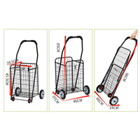 Caddie de courses pliable FARCTRL SC-303, panier en métal, chariot de supermarché avec 4 roues pour les magasins de détail