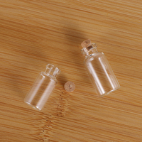 Mini Bouteilles en Verre Transparentes, Bouteilles Décoratives et Souhaits avec Bouchons en Liège pour Mariage, Anniversaire et Fêtes