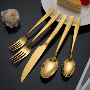 Cao cấp dày Vàng Flatware Bạc đặt thép không gỉ dao muỗng nĩa búa sang trọng thiết lập dao kéo - Product Image 6