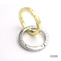 Mousqueton de luxe grand format en métal durable avec anneau en O à ressort, étanche, fermoir plat rond, mousqueton personnalisé avec logo, porte-clés, clips pour anneaux
