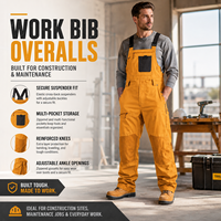 Salopette de travail imperméable renforcée avec bretelles réglables et plusieurs poches, pour neige, couleur et logo personnalisables, OEM ODM