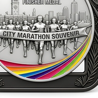 Médaille de marathon personnalisée en métal, émail 3D souple, récompense de course avec ruban, souvenir pour les participants.