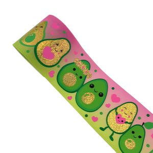 Cinta <span class=keywords><strong>de</strong></span> Grosgrain con Estampado <span class=keywords><strong>de</strong></span> Aguacate, Diseño <span class=keywords><strong>de</strong></span> Personaje <span class=keywords><strong>de</strong></span> Aguacate en Lámina Dorada <span class=keywords><strong>para</strong></span> Manualidades, Envoltura <span class=keywords><strong>de</strong></span> Regalos, Colores Pastel Surtidos - Product Image 5