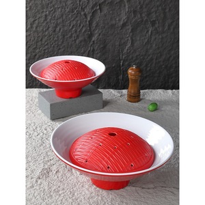Plato de melamina Tripe Dry Ice Rojo 1515401 para uso en hoteles, comidas y fiestas - Product Image 3