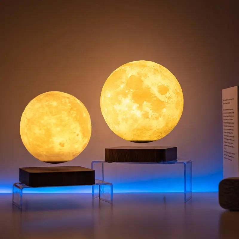 18cm Moon E-commerce Hot Sale Wireless Charging Magnetic Levitating Night Light LED Reading Table Lamps