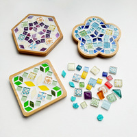 Matériaux de mosaïque en cristal DIY, forme losange classique chinoise, cours d'artisanat, leçons d'art et de beaux-arts, appliques en verre faites maison
