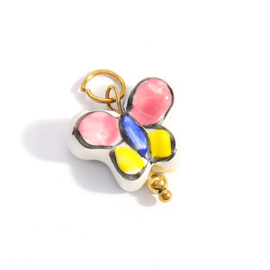 Accessoires de bijoux en acier inoxydable pour la fabrication de colliers, formes variées : étoile, papillon, œil porte-bonheur, style peint, pour le marché international - Product Image 4