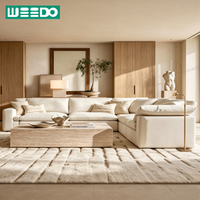 Ensemble de canapés modulaires classiques en bois, meubles d'intérieur écologiques, faits à la main, durables, pour salons, villas, hôtels, appartements