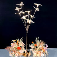 Lumières décoratives papillon pour mariage, fleurs en acrylique cristal, oiseaux électroplaqués, lumières de guidage pour allée, décoration de mariage