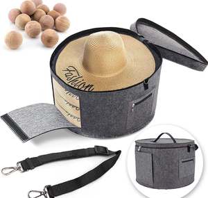 Felt Hat Box Organizer Round Travel Boxes With Dustproof Lid Sundries Dirty Clothe Storage Boxs Storage Bucket
