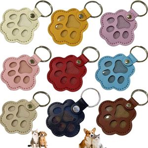 Hot Selling PU Leather Pet Hair Storage <b>Bag</b> with Photo Memorial Charm Cat Paw Keychain Pendant - Product Image 1
