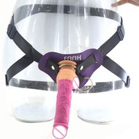 Sangle télécommandée sur harnais gode avec vibration télescopique 100% jouet sexuel adulte étanche pour couples et lesbiennes