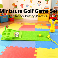 Jeu de golf miniature d'intérieur - Tapis de pratique de putting de bureau avec clubs et trous pour le plaisir sportif à la maison ou au bureau, cadeau