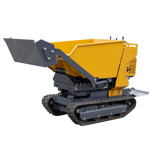 Compact <b>Track</b> Transporter Mini <b>Dumper</b> Yellow Engine Powered For Construction Farm Use - Product Image 5
