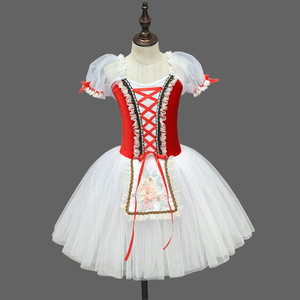 Maillot de Ballet para Niñas, Traje de Danza Profesional para Competencia, Vestido Largo para Fiesta de <span class=keywords><strong>Navidad</strong></span>, Disfraz de Lago de los Cisnes - Product Image 4
