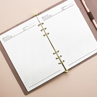 2026 Neuerscheinung Luxus-Geschenkset Personalisiertes PU-Leder 6-Ring-Ordner Tagebuch Notizbuch