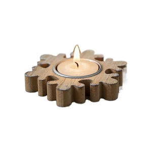 Bougeoir de Noël d'ornement de décoration de table de fête de Noël en bois - Product Image 1