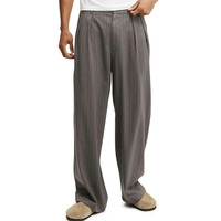 Personnaliser Pantalon de tailleur à rayures de haute qualité Pantalon à rayures gris foncé décontracté confortable classique à la mode