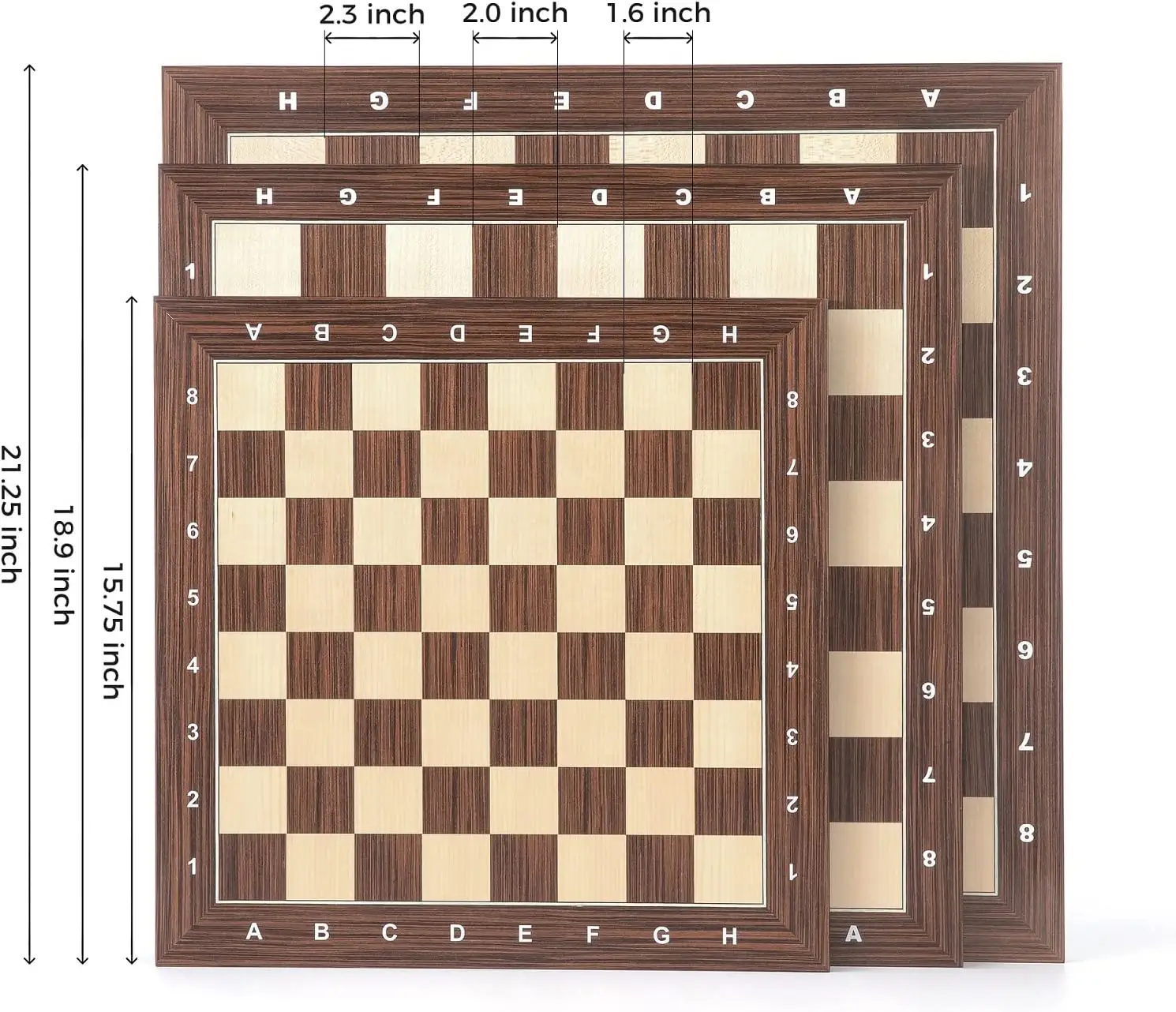 Papan catur kayu profesional 19 ", papan catur turnamen dengan kotak 2.0", hadiah Ideal untuk pemain catur