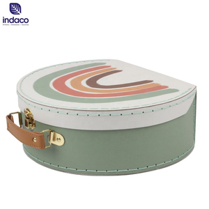 Rainbow Printed Paper Luggage, Children's Storage <b>Box</b> with Handle, Retro Decoration, Portable Gift Packaging <b>Box</b> - Product Image 4