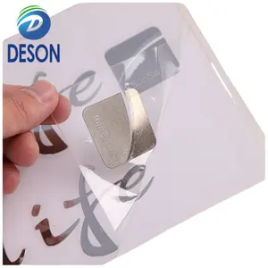Deson moda şerit Metal yapışkan etiket Metal etiket Metal nikel etiket yüksek kaliteli elektroforlu etiket logosu