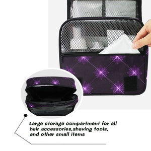 Aloha Hawaiian Custom Dark Purple Waterproof Foldable Organizer Toiletry Hanging <b>Makeup</b> Travel <b>Storage</b> with Zipper Closure - Product Image 4