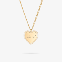 Collar Jietao de Acero Inoxidable Chapado en Oro de 18K con Corazón Grabado Personalizado, Borde de Circonitas, Espacio en Blanco para Escritura a Mano, Joyería para Mujer, Regalo de San Valentín