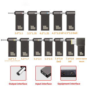 Pd 100W อะแดปเตอร์แหล่งจ่ายไฟแล็ปท็อป5A ตัวเชื่อมต่อ<span class=keywords><strong>20V</strong></span> แบบตัวเมียประเภท C เป็น DC ตัวผู้แปลงปลั๊กสำหรับ lenove/hp/dell - Product Image 1