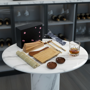 Kit de fabrication de sushis en bambou pour débutants Kit de rouleau à <span class=keywords><strong>sushi</strong></span> 15 pièces Tapis à <span class=keywords><strong>sushi</strong></span> en bambou massif et fleur de cerisier gravée pour la cuisine - Product Image 5