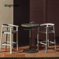 Table haute ronde en métal vert olive pour patio, table de cocktail d'appoint pour balcon, bistrot, jardin, petite table d'appoint extérieure