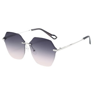 Sunglasses Women Metal <b>Frame</b> UV400 Protection Gradient Lens Type 3 Sunshades Grayish <b>Pink</b> Purple Gray Black Silver <b>Frame</b> - Product Image 4