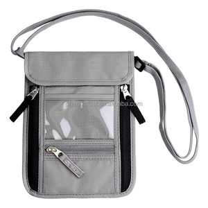 Portefeuille de voyage pour passeport en polyester imperméable RFID avec logo personnalisé, <span class=keywords><strong>pochette</strong></span> de cou et sangle réglable - Product Image 1