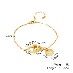 <span class=keywords><strong>C</strong></span>á nhân hóa ban đầu hai trái tim thư quyến <span class=keywords><strong>r</strong></span>ũ Vòng đeo tay cho <span class=keywords><strong>c</strong></span>ặp vợ chồng Phù Dâu và sinh nhật Giáng sinh ngày kỷ niệm món quà - Product Image 2