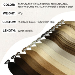 FH #8 Light Color 22inch Nano Tip Human Hair <b>Extensions</b> 100g Cuticle Mirco Beads Nano Rings Remy Human Hair <b>Extension</b> in Stock - Product Image 3