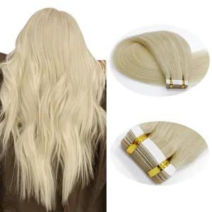 Proveedor de venta al por mayor de pelo ruso barato reemplazo recto natural virgen Remy cinta en extensiones de cabello 100 cabello humano