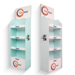 ODM Customized UV Coated Milk Display Retail Store Cardboard Promotion Free <b>Standing</b> POS Beverage Rack Recyclable <b>Drink</b> Display - Product Image 3