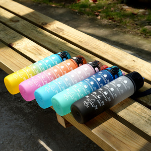 Botellas de Agua de Plástico Rígido de 1000 ml con Marcador de Tiempo y Frases Motivacionales para Gimnasio y Uso al Aire Libre, Gran Venta - Product Image 3