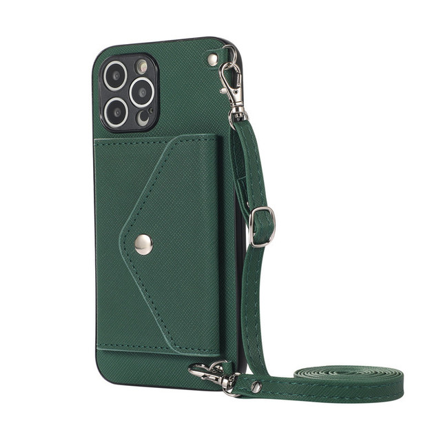Ins Style Woman Purse Leather Crossbody Phone Case with Lanyard for iPhone 16 Pro Max Wallet Back Cover for IPhone16