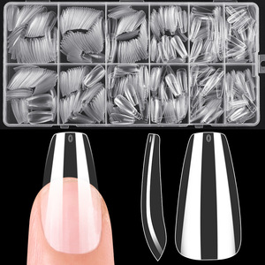 Vente en gros d'usine : 600 <span class=keywords><strong>faux</strong></span> <span class=keywords><strong>ongles</strong></span> en acrylique souple, transparents, taille moyenne, 12 tailles différentes pour extensions d'<span class=keywords><strong>ongles</strong></span> - Product Image 5