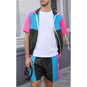 Conjunto Deportivo Yisfri para Hombre, Estilo Vintage de los 80s y 90s, de Secado Rápido, con Pantalones Cortos y Camiseta de Manga Corta, Estilo Disco - Product Image 2