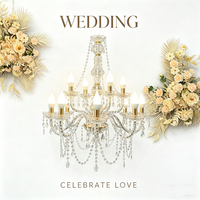 Lustre de luxe en acrylique pour mariage et fête, support d'arche, luminaires suspendus, centres de table