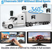 IPoster 10.36 "écran tactile 5ch DVR moniteur écran partagé 360 vue tableau de bord avant caméra de recul 1080P 12-36v pour camion Rv