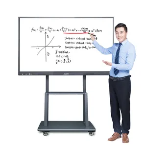 Papan kelas pintar LCD layar sentuh, papan elektronik tampilan HD untuk pendidikan mengajar dan konferensi murah