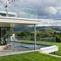 Balustrade en verre sans cadre HDSAFE moderne avec base en aluminium en forme de U pour balcon extérieur, terrasse, escalier