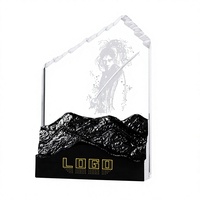 Trophée en cristal de haute qualité, design moderne et simple, impression UV, trophée en cristal transparent solide en forme d'iceberg