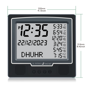 AL FATIHA Nouveauté <span class=keywords><strong>Horloge</strong></span> de table LCD AZAN FAJ-116 Affichage complet des heures d'Adhan <span class=keywords><strong>Horloge</strong></span> numérique musulmane carrée <span class=keywords><strong>Calendrier</strong></span> Hijri - Product Image 3